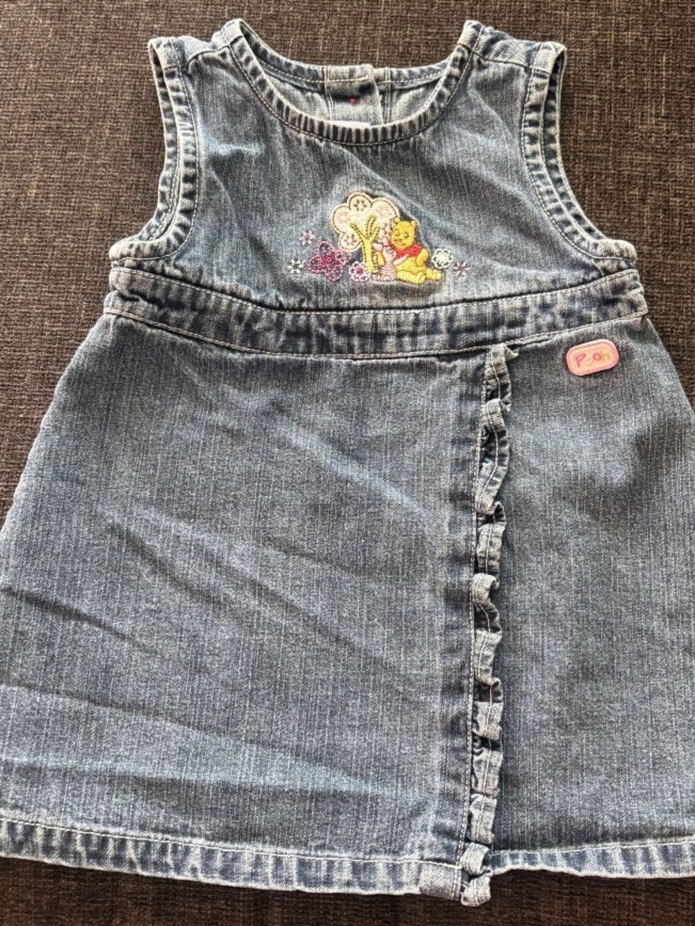 Disney Winnie the Pooh Denim Garment with Purple and Yellow Label